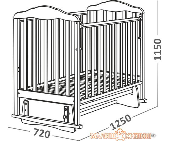 Детская кроватка СКВ-Компани Березка 124009 (бежевый)