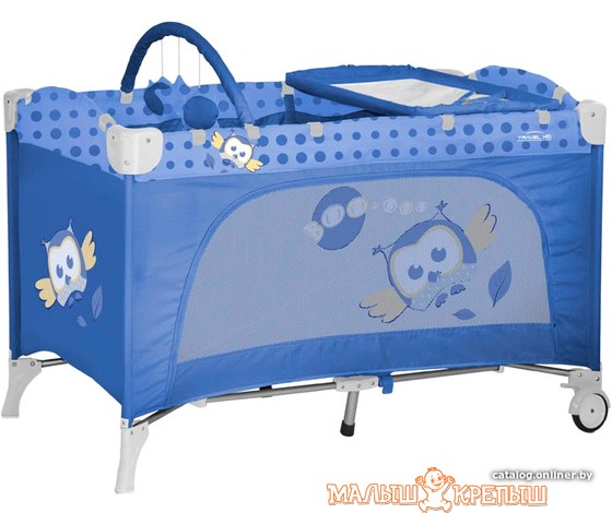 Манеж-кровать Lorelli Travel Kid Rocker Blue Toy Train